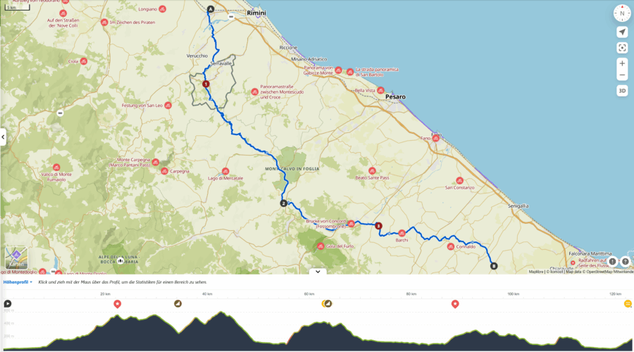 Tag6 von Santarcangelo di Romagna nach Ostra